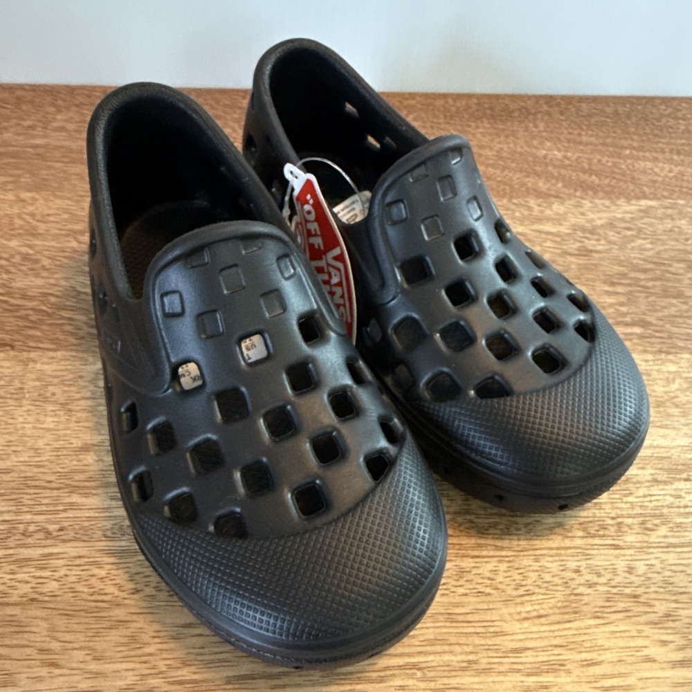 Vans Slip-On TRK Black Toddler Water Shoes VN0A4UVHBLK-US Size 7.0 NEW - Picture 1 of 12